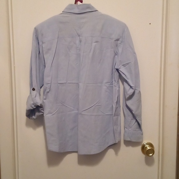 Koret City Blue Mid To Long Sleeve Patchwork Blouse - Medium - Picture 8 of 8